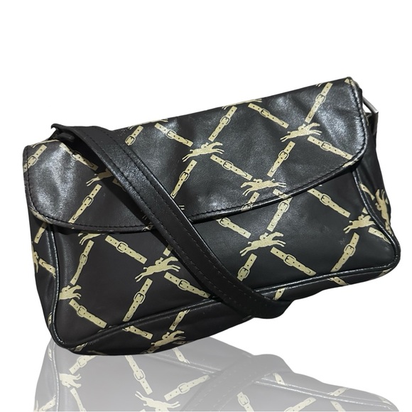 Longchamp Handbags - Longchamp Dark Brown Horse Logo Shoulder Bag / Crossbody